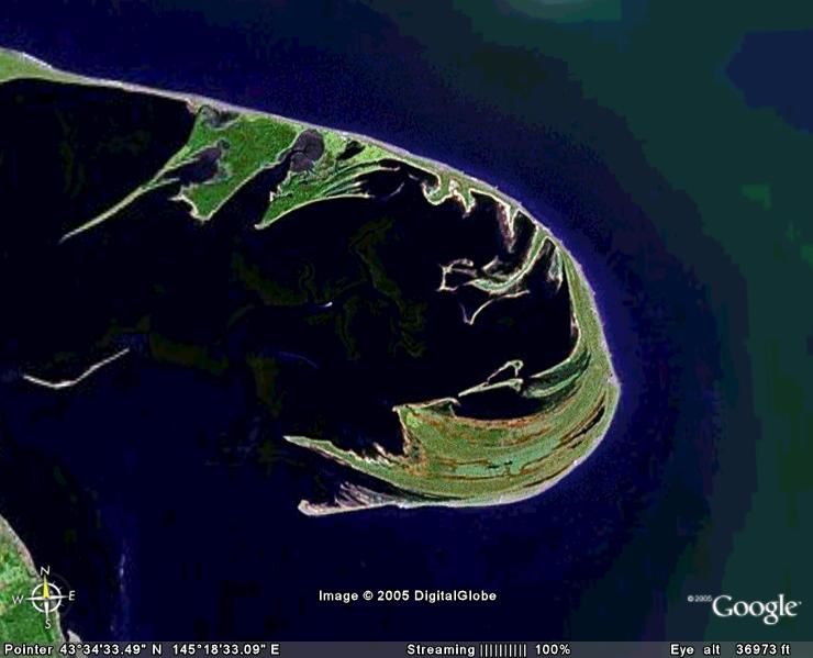 野付半島
やはり不思議な形です。現地に行っても不思議な気分にさせられます。
